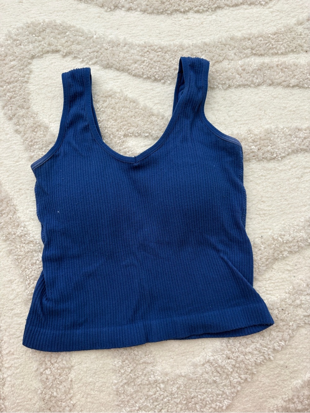AS Revival Ribbed V-Neck Tank Top - Royal Blue